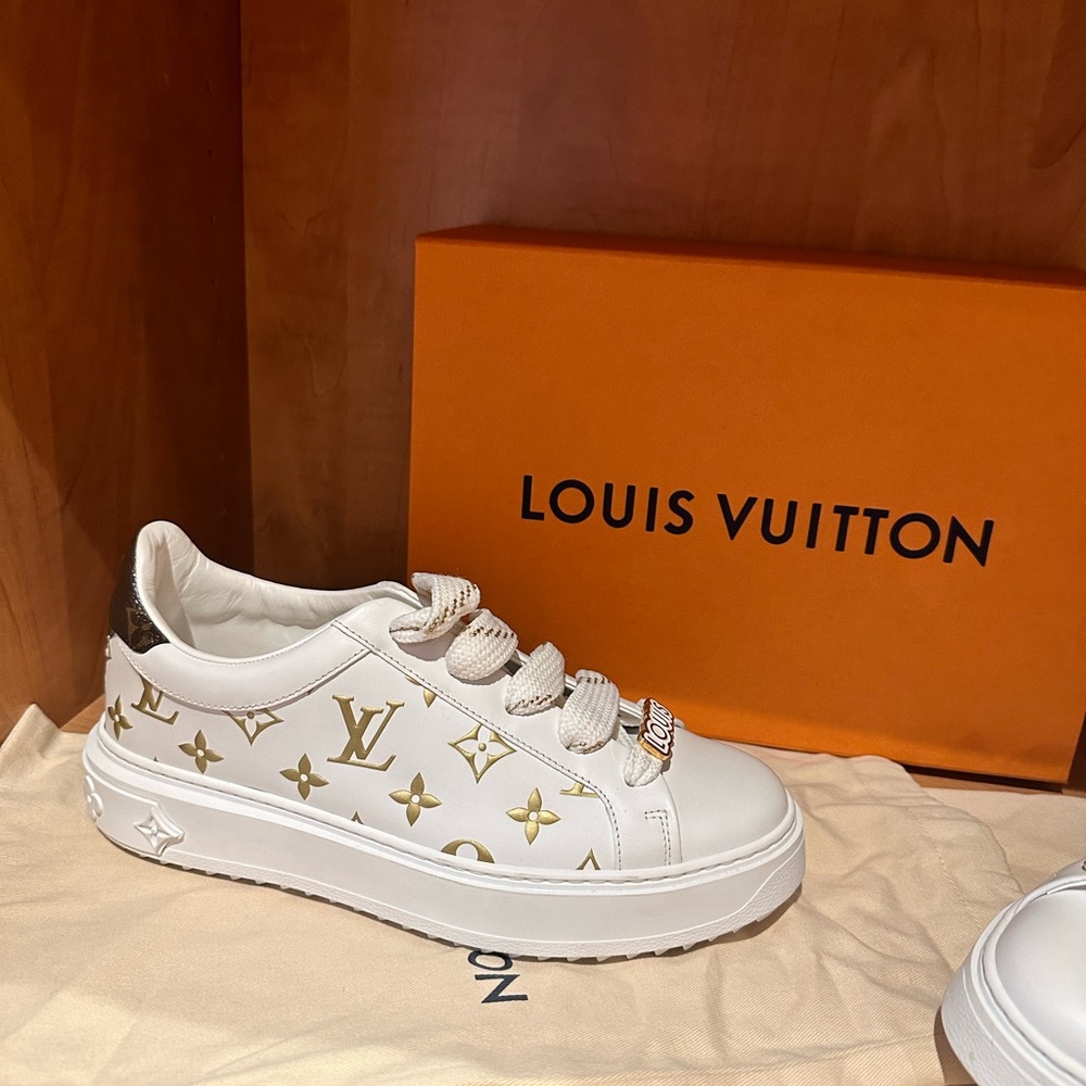 Louis Vuitton Cream and Gold Women's Sneakers